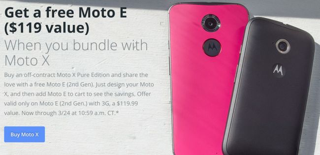 Fotografía - [Offre Alerte] Motorola est loin de donner un 3G gratuit Moto E Avec l'achat de chaque Moto X 2,014 pure édition Jusqu'au 24 Mars